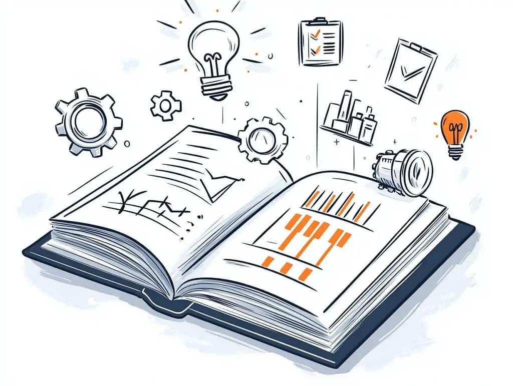 Illustration of a manufacturing and continuous improvement glossary